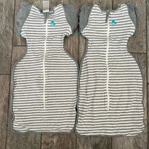 SET OF 2 LOVE TO DREAM SWADDLE UP 50/50 TRANSITION BAG, REMOVABLE ARMS